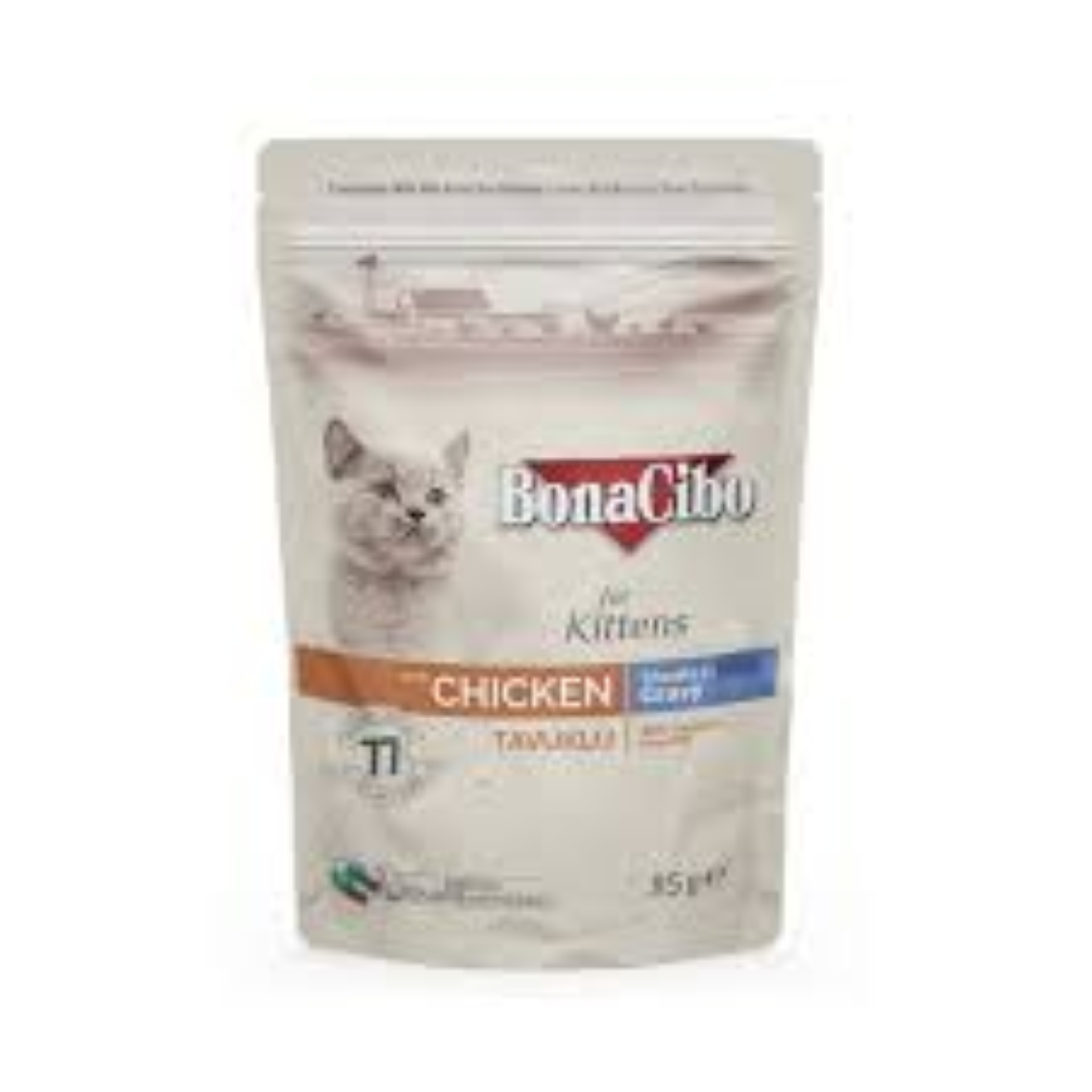 BONNIE CAT W/CHICKEN CHUNK GRAVY 85G